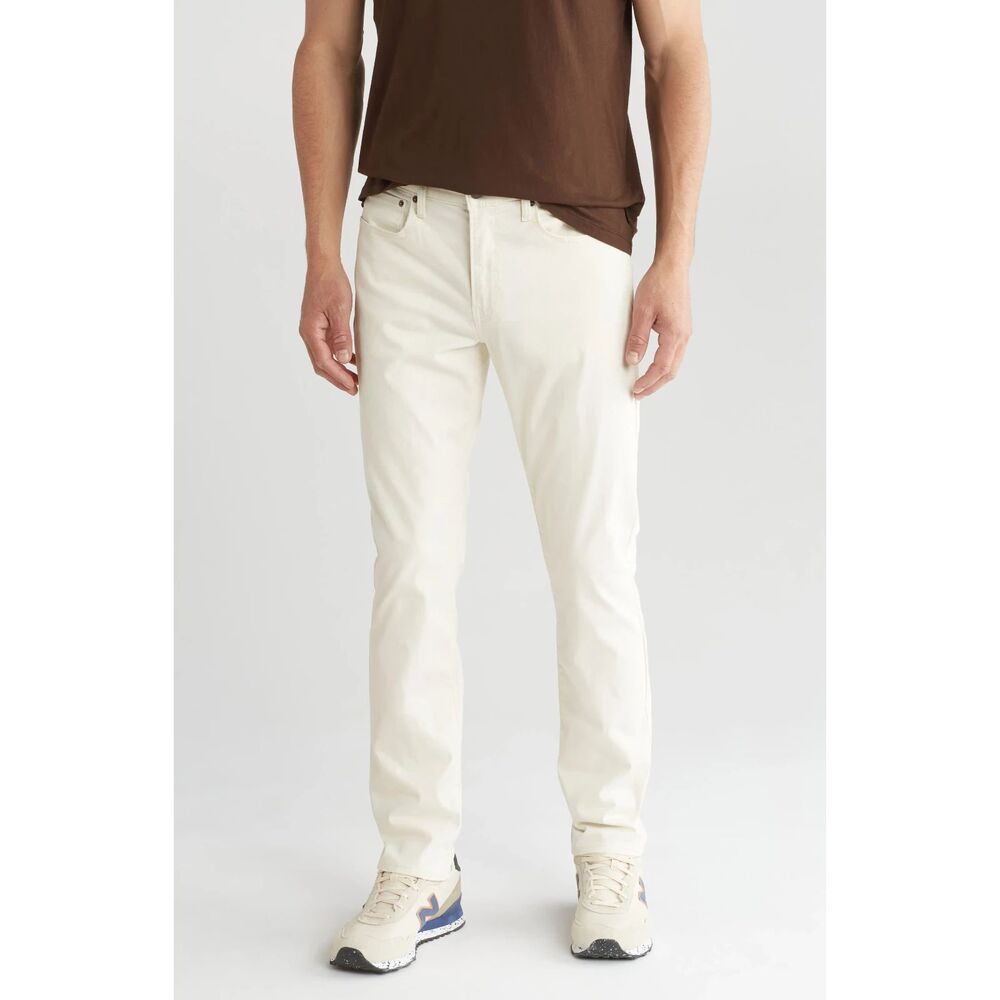 Lucky Brand cream 121 slim straight sateen stretch jeans, size 36x30